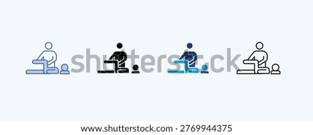 Physical Therapy Multiple Icon Illustration Vector