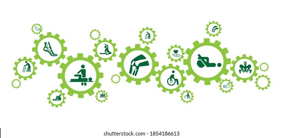 Physical Therapy / Orthopedic Icon Concept - Exercise Therapy / Physiotherapy