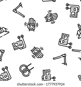 Physical Therapy And Recovery Seamless Pattern Vector Thin Line. Illustrations