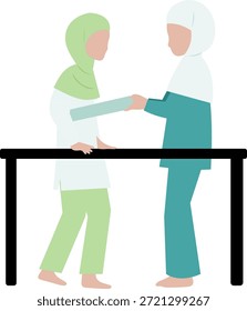 Physical Therapy Training Flat Illustration