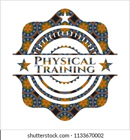 Physical Training arabesque badge. arabic decoration.