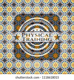 Physical Training arabesque style emblem. arabic decoration.