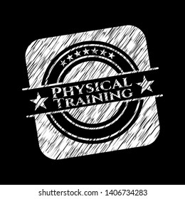 Physical Training chalk emblem. Vector Illustration. Detailed.
