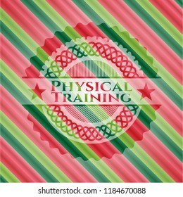 Physical Training christmas colors style badge.