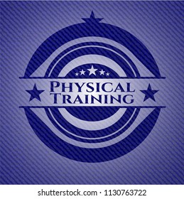 Physical Training emblem with denim high quality background