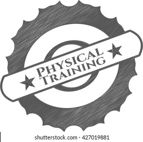 Physical Training emblem drawn in pencil