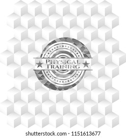 Physical Training grey emblem with cube white background