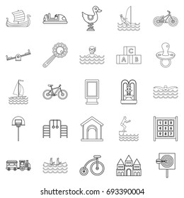Physical training icons set. Outline set of 25 physical training vector icons for web isolated on white background