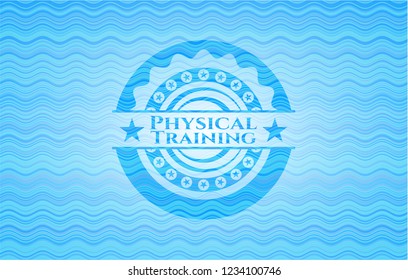 Physical Training light blue water wave badge.