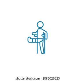 Physical trauma linear icon concept. Physical trauma line vector sign, symbol, illustration.