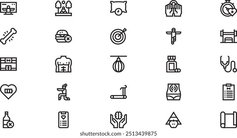 Physical wellbeing icons High-Quality Vector Icons Collection with Editable Stroke. Ideal for Professional and Creative Projects.