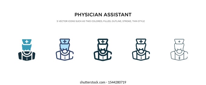 physician assistant icon in different style vector illustration. two colored and black physician assistant vector icons designed in filled, outline, line and stroke style can be used for web,