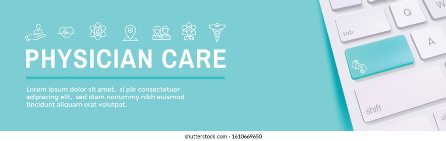 Physician Care Icon Set and Web Header Banner