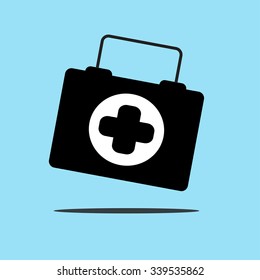 Physician or doctor bag flat icon for app and website