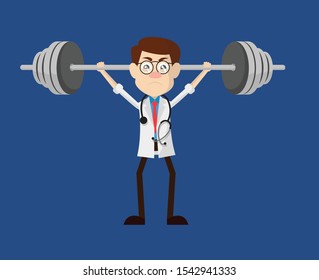 Physician Doctor - Doing Weight Lifting