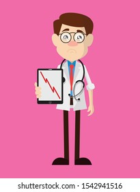 Physician Doctor - Presenting Loss Graph on Tablet