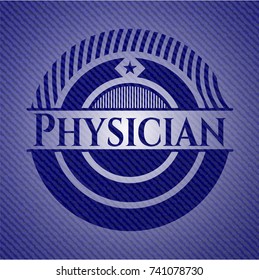 Physician emblem with jean texture