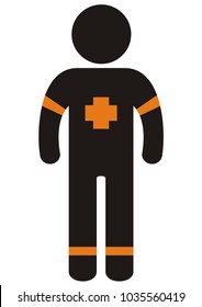 physician figure, black vector icon, silhouette
