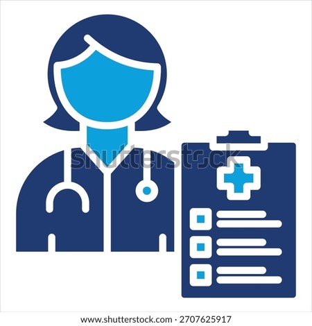 Physician Flat Blue Icon Vector Illustration