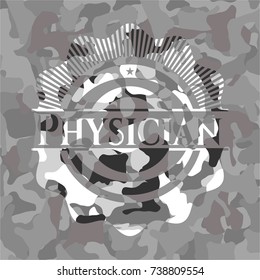 Physician grey camouflage emblem