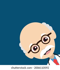 Physician Head Banner Flat Vector Cartoon Illustration