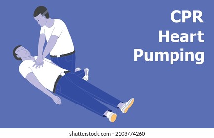 the physician heart pumping CPR the patient.vector illustration eps10