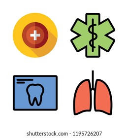 physician icon set. vector set about hospital, x ray, lungs and health clinic icons set.