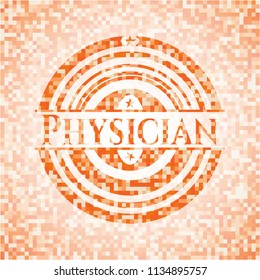 Physician orange mosaic emblem