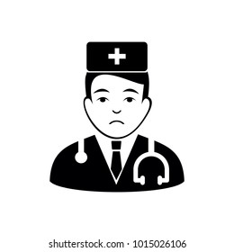 Physician pictograph with 550 bonus pity and glad user symbols. Vector illustration style is flat black iconic symbols.