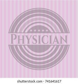 Physician pink emblem. Retro