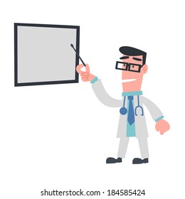 Physician Pointing at The Board