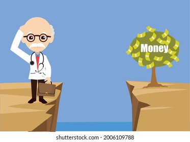 Ilustración de dibujos animados de vectores planos con concepto de dinero