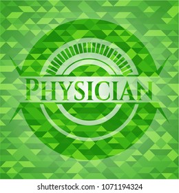  Physician realistic green mosaic emblem