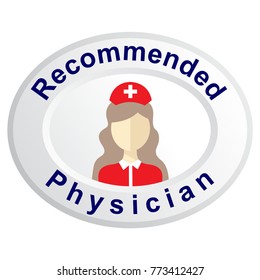 Physician recommended  icon vector illustration isolated on white background