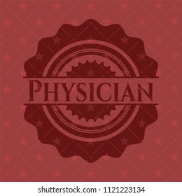 Physician red emblem. Retro