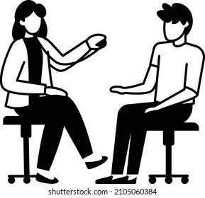 physician routine check up Concept, Annual Physical Exam Vector Icon Design, Medical and Healthcare Scene Symbol, Diseases Diagnostics Sign, Doctor and Patient Characters Stock Illustration