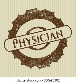 Physician rubber stamp with grunge texture