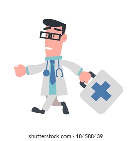 Physician Running with Bag