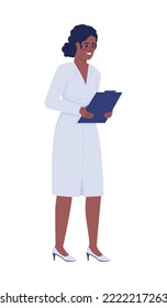 Physician semi flat color vector character. Editable figure. Full body person on white. Healthcare worker. Medical specialist simple cartoon style illustration for web graphic design and animation