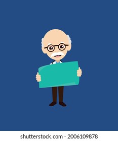 Physician Showing Poster Flat Vector Cartoon Illustration
