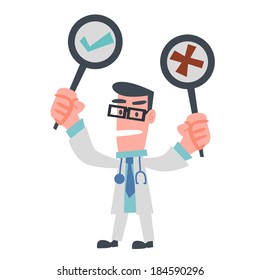 Physician Showing Yes and No Sign