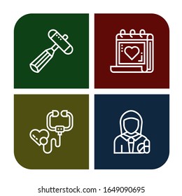 physician simple icons set. Contains such icons as Neurology reflex hammer, Medical appointment, Stethoscope, Pharmacist, can be used for web, mobile and logo
