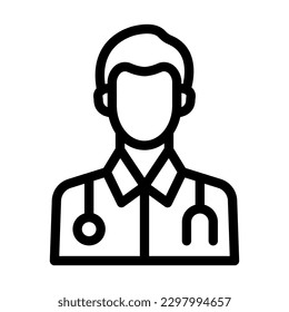 Physician Vector Line Icon Design