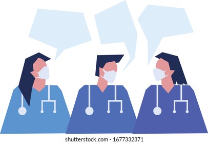 С Consejo de médicos. Médicos enmascarados. Protección contra epidemias. 