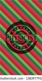 Physicist christmas badge. Vector Illustration. Detailed.