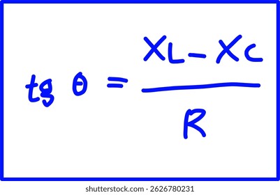 physics of alternating current voltage, physics formula for total resistance of R L C circuit, with phase angle