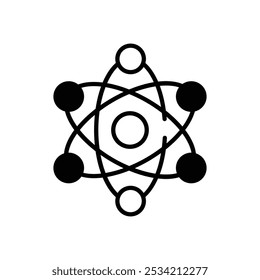Physics Atom Symbol icons set five different style vector stock illustration