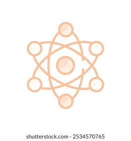 Physics Atom Symbol icons set five different style vector stock illustration