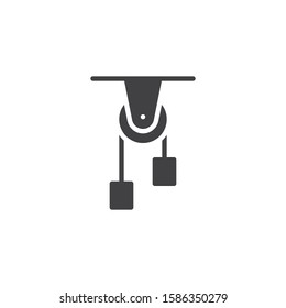 Physics balance vector icon. filled flat sign for mobile concept and web design. Physics experiment glyph icon. Symbol, logo illustration. Vector graphics