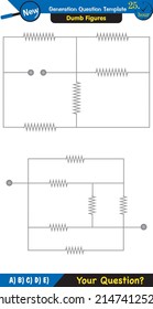 Physics, basic electric circuits, next generation question template, dumb physics figures, exam question, eps